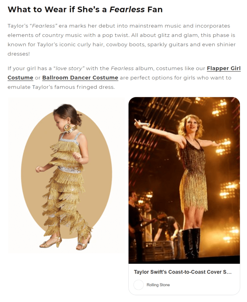Taylor-themed fashion guide article by Chasing Firefly.